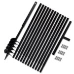 Plieninis 12 cm Žemės Grąžtas su Rankena ir Ilgintuvais 13 m