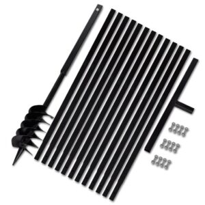 Plieninis 12 cm Žemės Grąžtas su Rankena ir Ilgintuvais 13 m