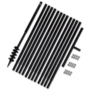 Plieninis 8 cm žemės grąžtas su rankena ir ilgintuvais 13 m