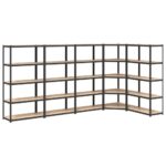 Stiprios plienomedienos sandėliavimo lentynos 5 vnt