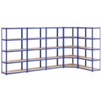 Plienomedienos sandėliavimo lentynos 5 vnt  tvirtos ir reguliuoj