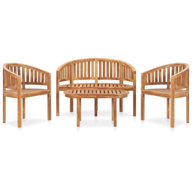 Poilsio baldų komplektas, 4 dalių, rudas, Ruda - Image 4
