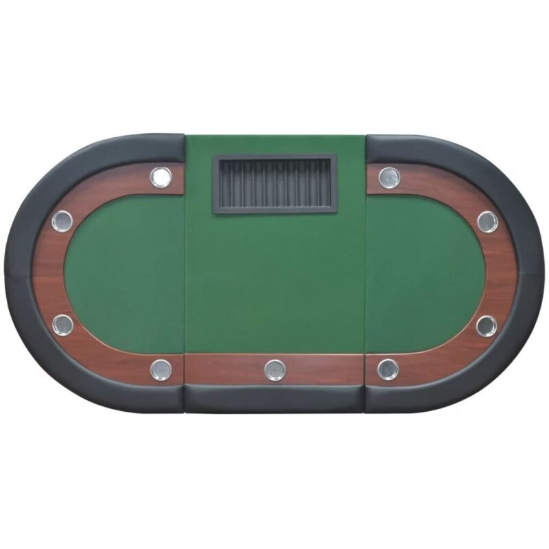 Pokerio stalas su vieta dalintojui ir padėklu žetonams, 10 žaidėjų, žalias - Image 4
