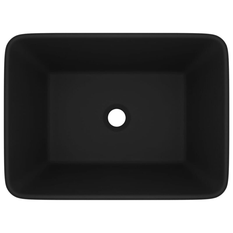 Matinis juodas keramikinis praustuvas 41x30x12cm  belsilt