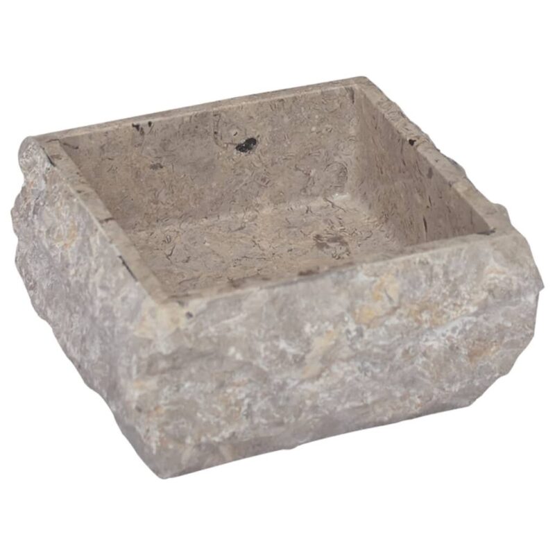 Pilkas marmurinis praustuvas 30x30x13 cm  elegancija voniai