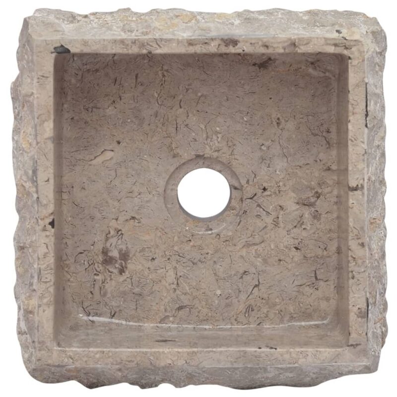 Pilkas marmurinis praustuvas 30x30x13 cm  elegancija voniai