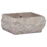 Pilkas marmurinis praustuvas 30x30x13 cm  elegancija voniai