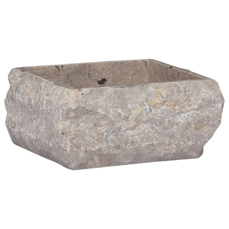 Pilkas marmurinis praustuvas 30x30x13 cm  elegancija voniai