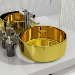 Praustuvas 400x150 auksinis  keramikinis vonios praustuvas