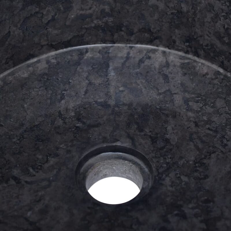 Juodas marmurinis praustuvas 40x15 cm  tvirtas ir stilingas
