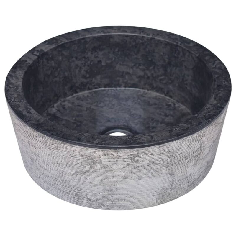 Juodas marmurinis praustuvas 40x15 cm  tvirtas ir stilingas