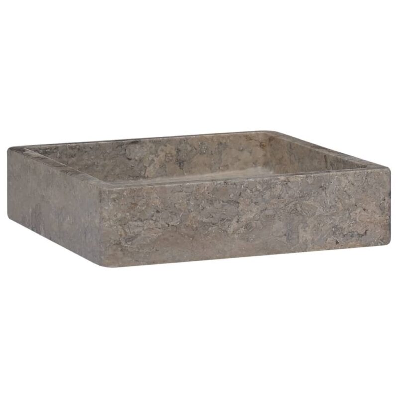 Pilkas marmurinis praustuvas 40x40x10 cm  modernus dizainas