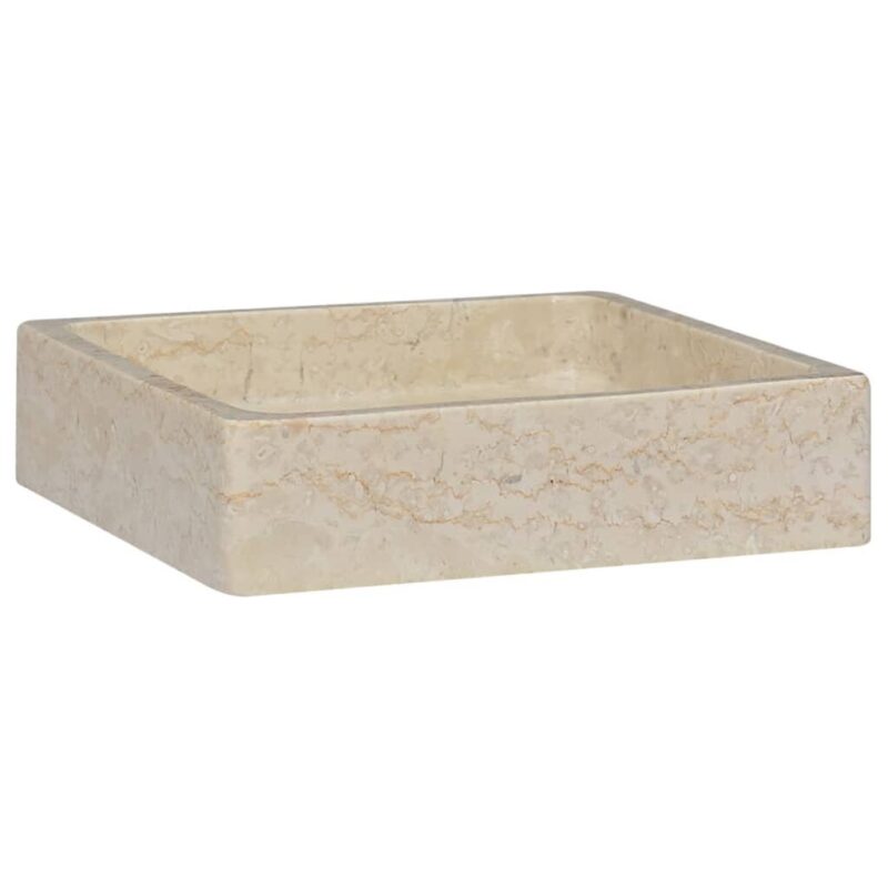 Marmurinis praustuvas 40x40x10 cm rudas  elegancija voniai