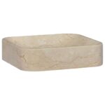 Marmurinis praustuvas 40x40x10 cm smėlinis rankų darbo