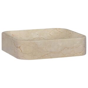 Marmurinis praustuvas 40x40x10 cm smėlinis rankų darbo