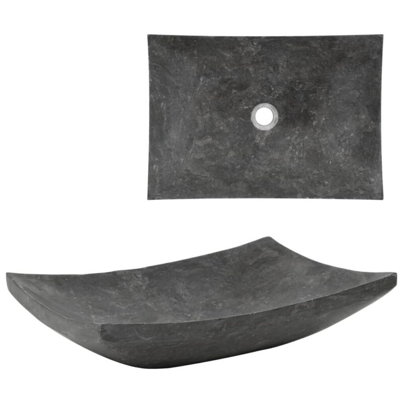 Juodas marmurinis praustuvas 500x120 cm  elegancija voniai