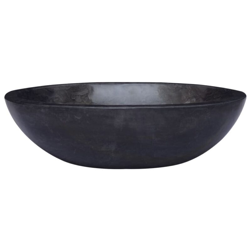 Juodas marmurinis praustuvas 53x40x15 cm  elegancija voniai