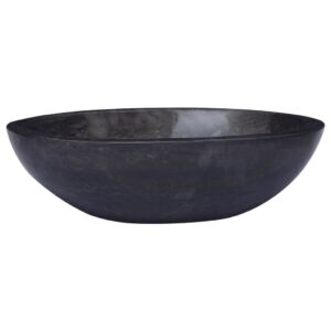 Juodas marmurinis praustuvas 53x40x15 cm  elegancija voniai