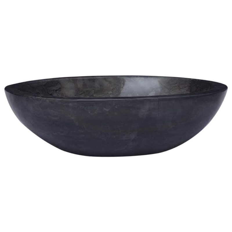 Juodas marmurinis praustuvas 53x40x15 cm  elegancija voniai