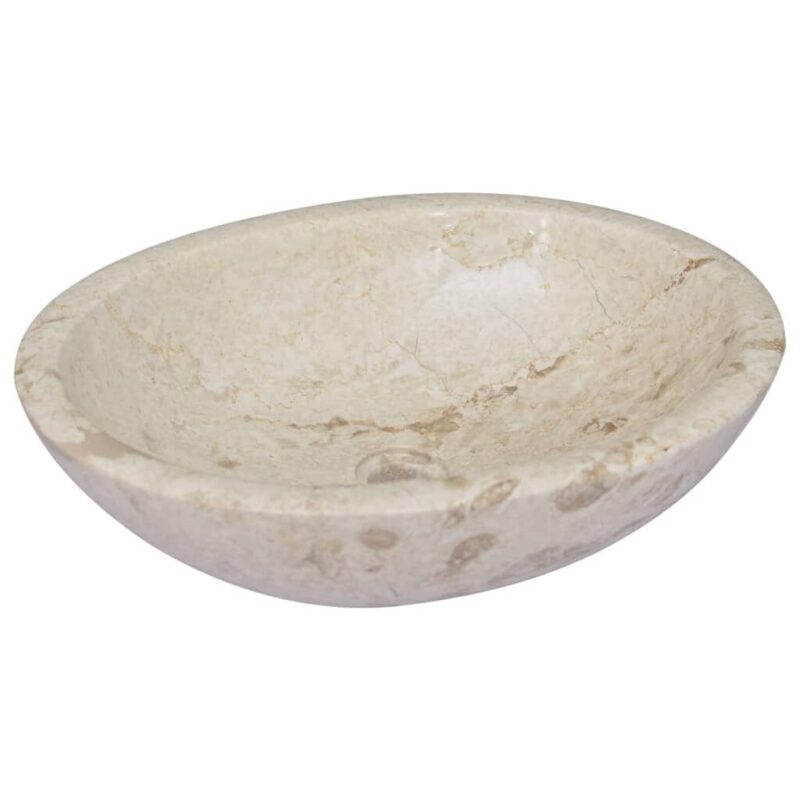 Marmurinis praustuvas 53x40x15 cm kreminis  elegancija voniai