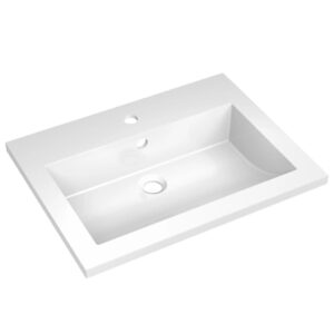 Baltas praustuvas 600x450x120 mm su persipylimo apsauga
