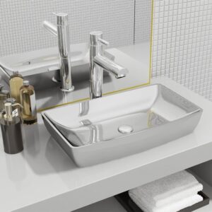 Sidabrinis praustuvas 710x380 mm iš keramikos  Belsilt