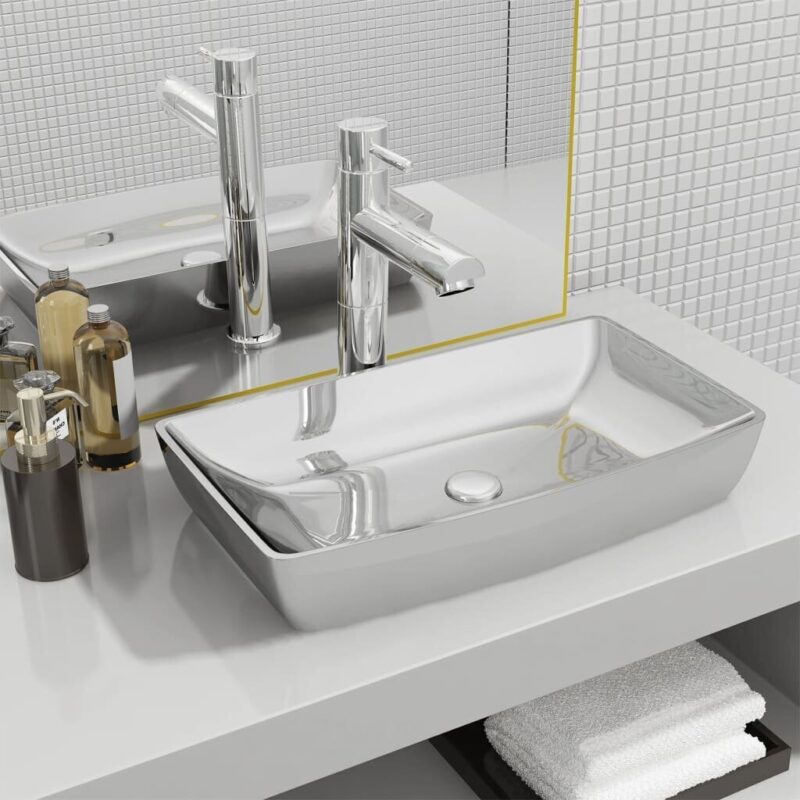 Sidabrinis praustuvas 710x380 mm iš keramikos  Belsilt