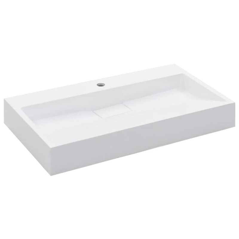 Baltas mineralinio mišinio praustuvas 80x46x11 cm  belsilt