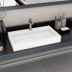 Baltas mineralinio mišinio praustuvas 80x46x11 cm  belsilt