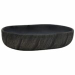 Juodas ovalus keraminis praustuvas 59x40x14 cm  Belsilt