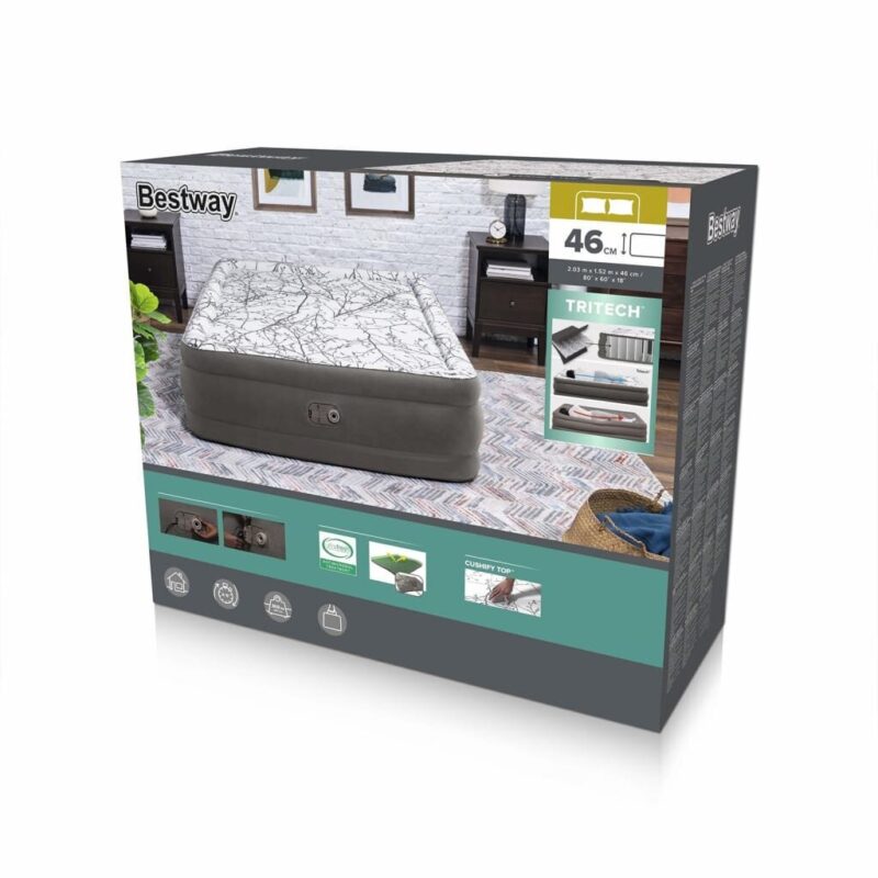 Pripučiama lova su įmontuota pompa Bestway 203x152x46 cm