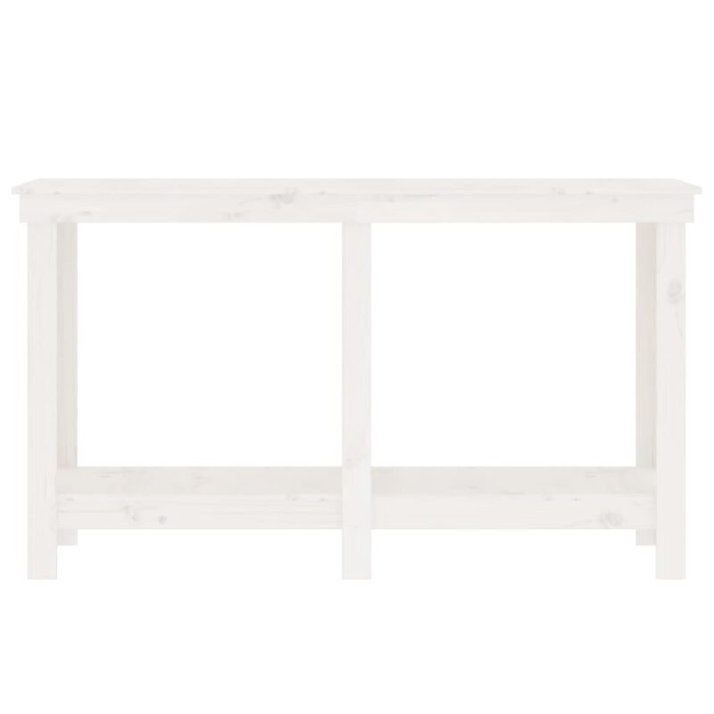 Pušies medienos masyvo darbastalis baltas 140x50x80 cm