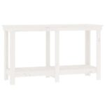 Pušies medienos masyvo darbastalis baltas 140x50x80 cm