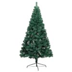 Pusinė kalėdinė eglutė 120 cm su LED žaisliukais  belsilt