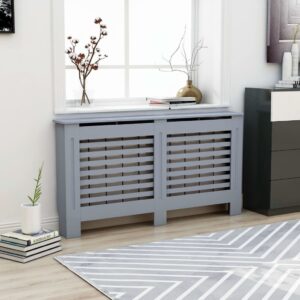 Radiatoriaus uždangalas antracito MDF 152x19x81cm  belsilt