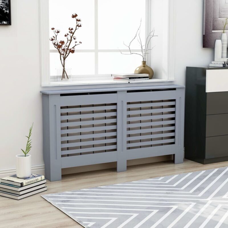 Radiatoriaus uždangalas antracito MDF 152x19x81cm  belsilt