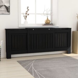 Radiatoriaus uždangalas, juodas, 205cm, MDF