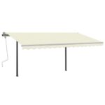 Rankiniu būdu ištraukiama markizė su LED 4×3 m ruda