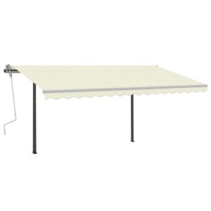 Rankiniu būdu ištraukiama markizė su LED 4×3 m ruda