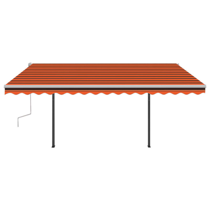 Rankiniu būdu ištraukiama markizė su LED, 4x3 m, oranžinė, Oranžinė - Image 3