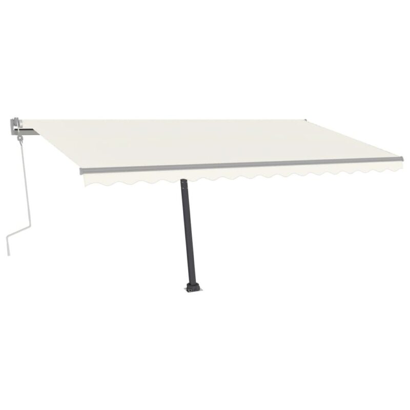 Rankiniu būdu ištraukiama markizė su LED, smėlinė, 400x300 cm - Image 4