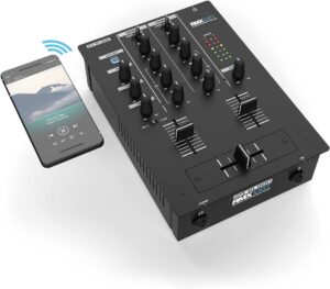RELOOP RMX-10 BT 2 kanalų „Bluetooth DJ“ maišytuvas su įmontuotu „Bluetooth“ ryšiu, juoda