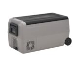 VidaXl 50l pilka šaltdėžė su ratukais ir rankena