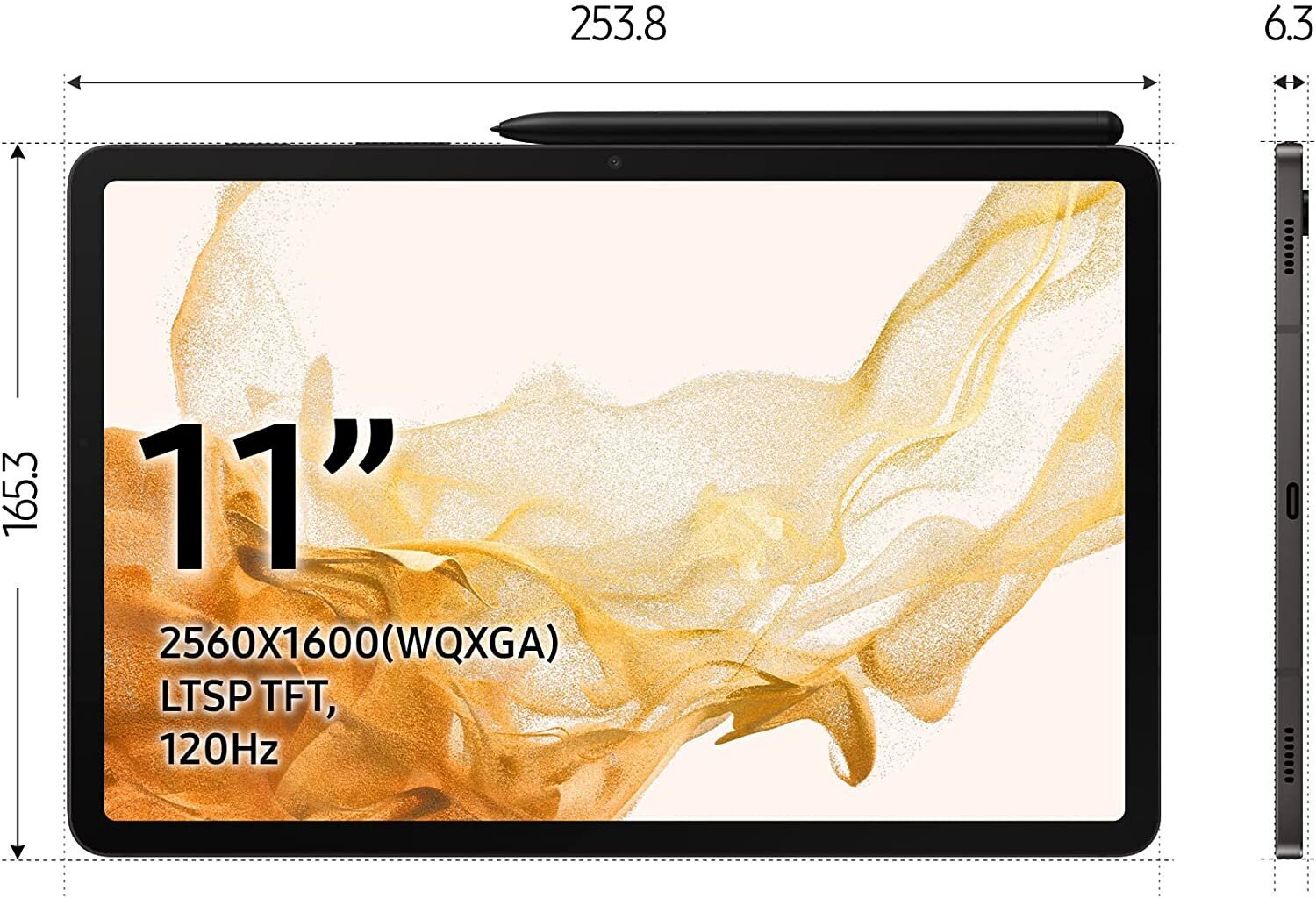 samsunggalaxytabs8256gbwifi61f32kainareference belsilt Planšetinis kompiuteris Samsung Galaxy Tab S8 8128GB Wi Fi