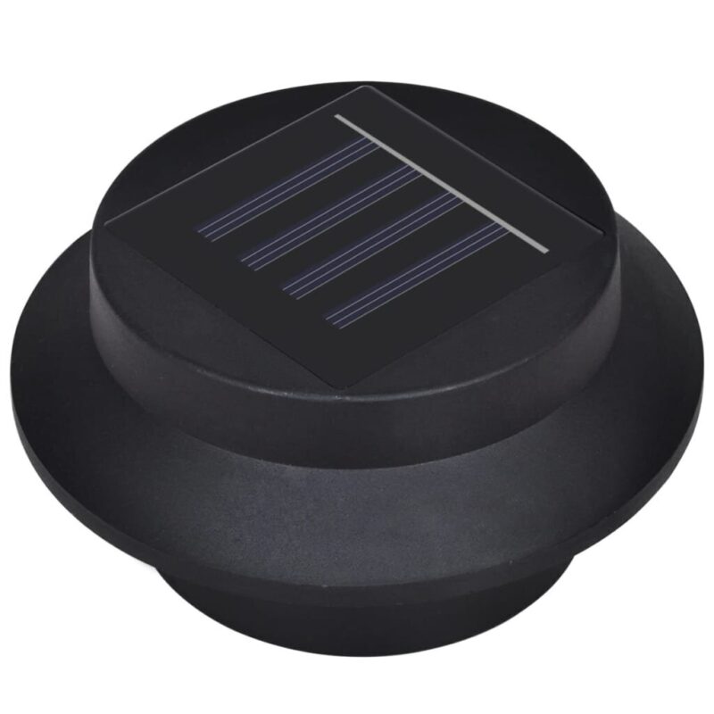 Saulės energija įkraunami LED lauko šviestuvai, 12 vnt., juodi - Image 4