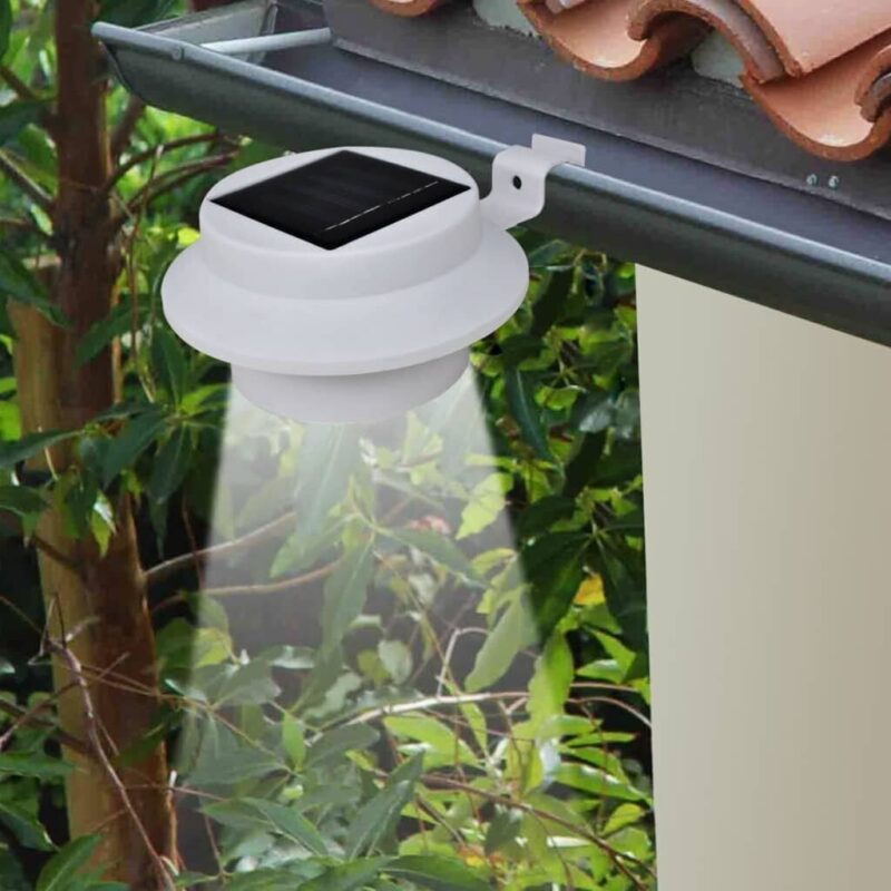 Saulės energija įkraunami LED lauko šviestuvai, 12 vnt., balti - Image 2