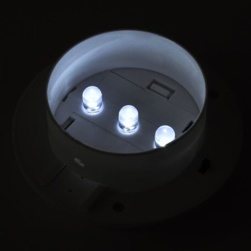 Saulės energija įkraunami LED lauko šviestuvai, 12 vnt., balti - Image 3
