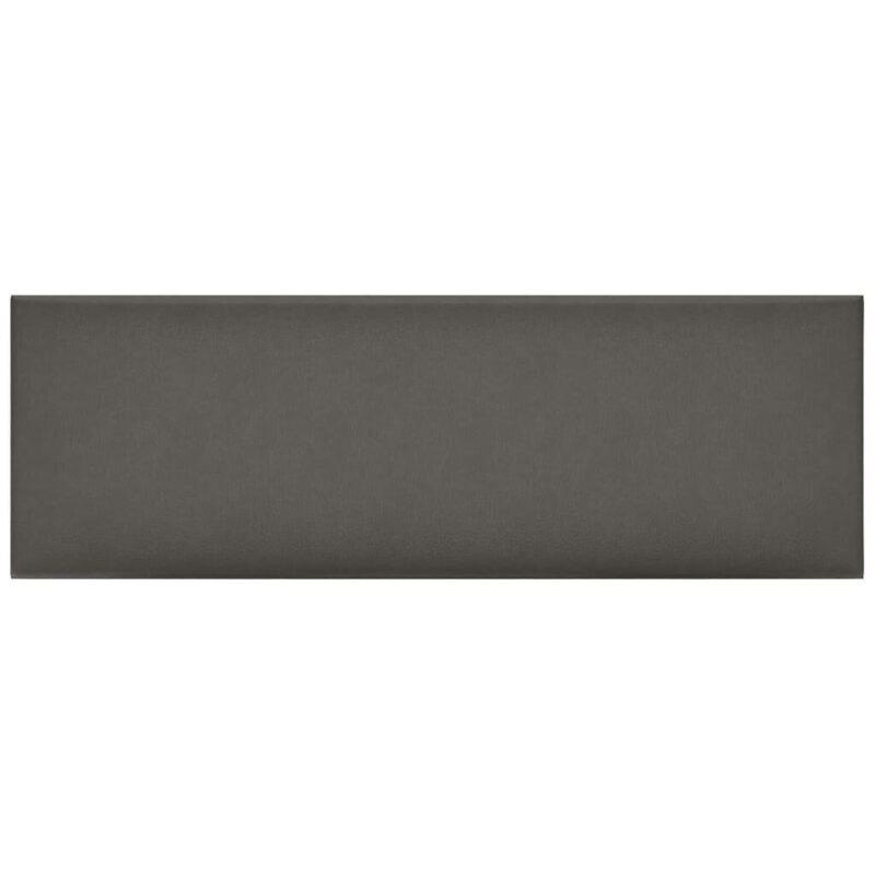 Sienų plokštės, 12vnt., pilkos, 90x30cm, dirbtinė oda, 3,24m² - Image 2