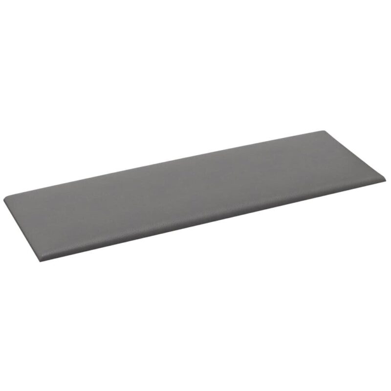 Sienų plokštės, 12vnt., pilkos, 90x30cm, dirbtinė oda, 3,24m² - Image 4