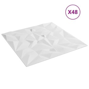 Baltos sienų plokštės vidaXL 50×50 cm  3D efektas